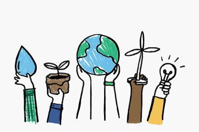 Environment doodle vector, renewable energy concept Environment doodle vector, renewable energy concept