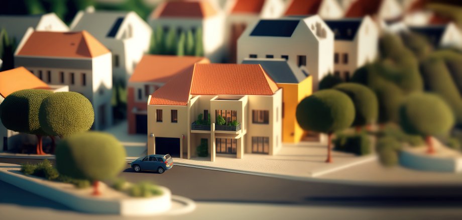 modern generic contemporary style miniature model of villa house
