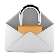 Envelope with padlock