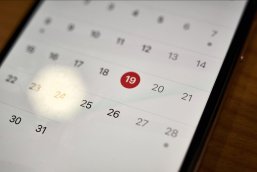 Close-up of smartphone with calendar Close-up of smartphone with calendar