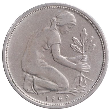 Rückseite der 50-Pfennig-Münze
