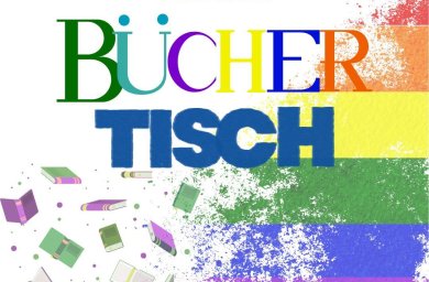 Pride Month Bücherstand Büchertisch Stadtbücherei