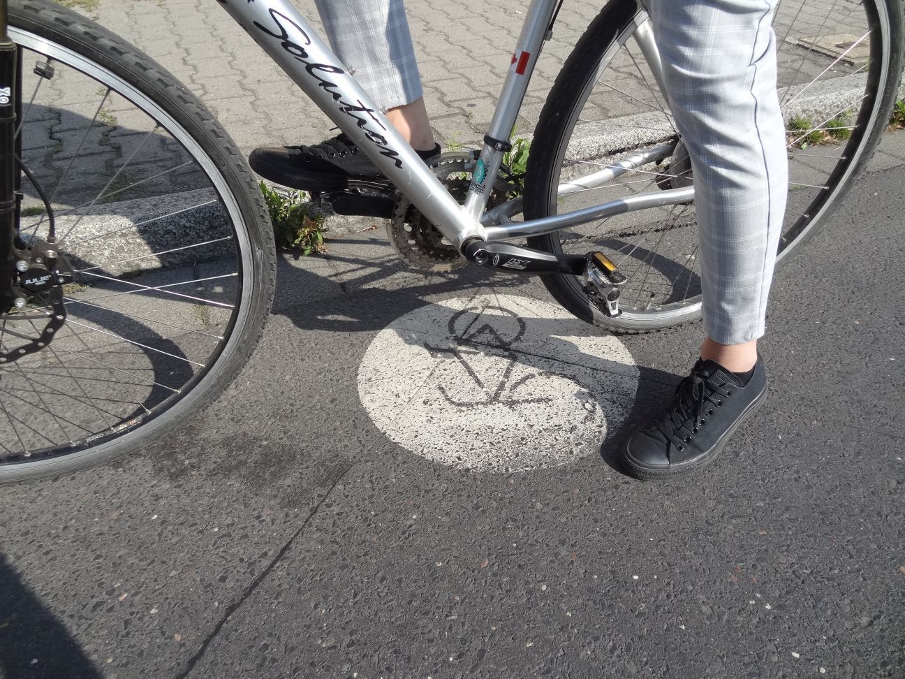 Foto Fahrradpiktogramm vor Lichtsignalanlagen