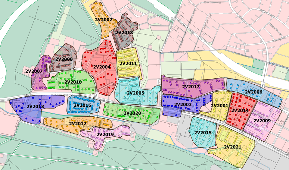 Glasfaser Ausbauplan Oberursel Nord nach Netzverteilerbereichen