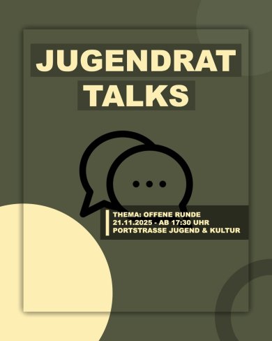 Infochkachel Jugendrat Talks am 21.11.2025 um 17.30 Uhr