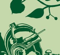 Motiv-Ausschnitt: Römerhelm vor Lindenblättern