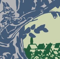 Motiv-Ausschnitt: Eichhörnchen auf Eichenstamm