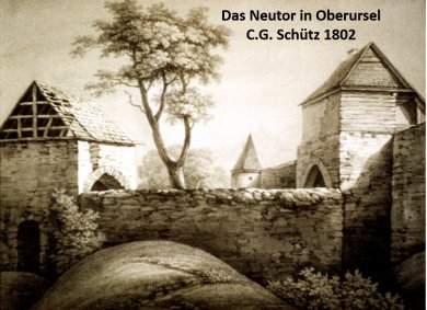 Planskizze des Stadttores im Straßenverlauf