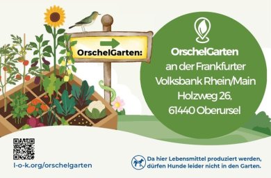 Die Adresse des Gartens lautet: Holzweg 26, neben der Filiale der Frankfurter Volksbank Rhein/Main