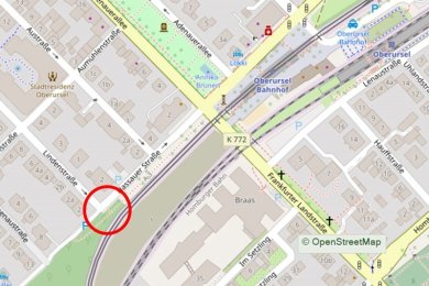 Stadtplan mit Markierung