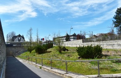 Naturnahe Felslandschaft am Abgang zur S-Bahnstation