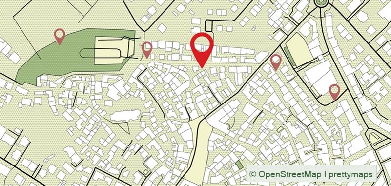 Stadtplan mit markierter Station in der Oberen Hainstraße