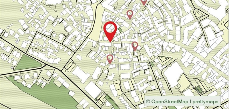 Stadtplan mit markierter Station in der Strackgasse