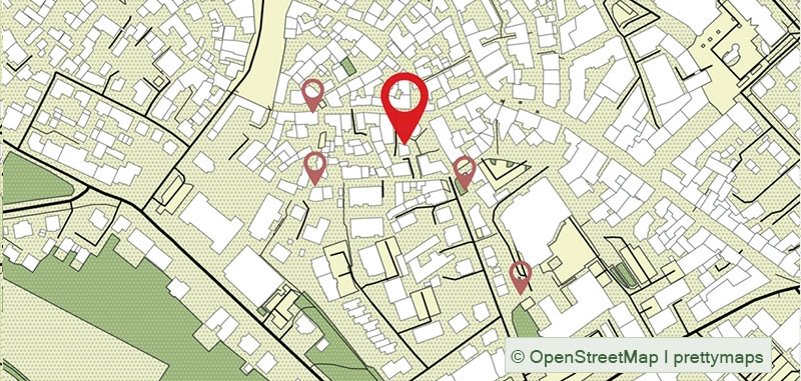 Stadtplan mit markierter Station auf dem Hospitalkirchplatz