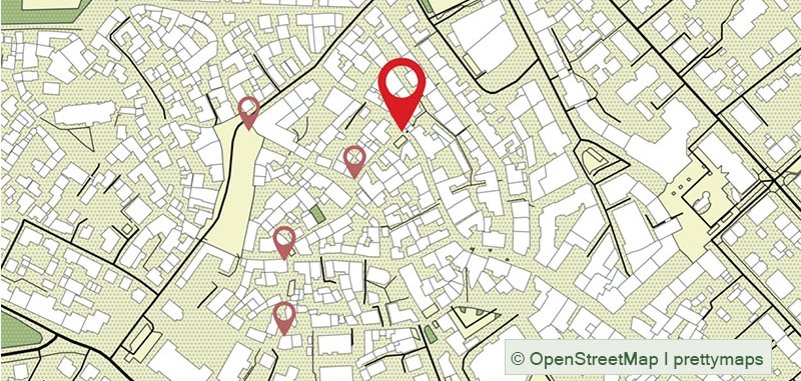 Stadtplan mit markierter Station in der Ackergasse