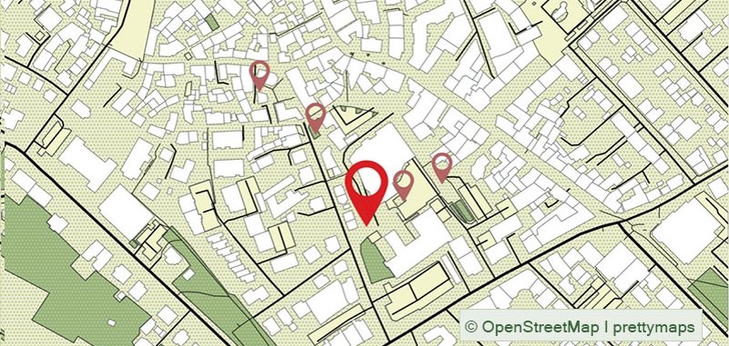 Stadtplan mit markierter Station am Rathausplatz