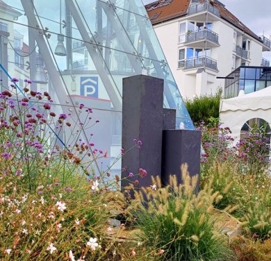 Neu gestalteter Brunnen am Epinayplatz